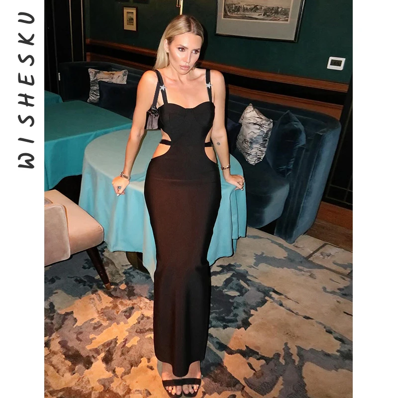 Sexy Strap Low Cut Backless Bodycon Maxi Dress Women Sleeveless Hollow Out Night Prom Vestido 2025 Summer Elegant Y2K Clothes
Sexy Strap Low Cut Backless Bodycon Maxi Dress Women Sleeveless Hollow Out Night Prom Vestido 2025 Summer Elegant Y2K Clothes