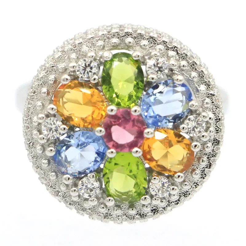 Real 925 Solid Sterling Silver Rings 6.4g Customized Multi Color Peridot Violet Tanzanite Aquamarine Blood Ruby CZ
Real 925 Solid Sterling Silver Rings 6.4g Customized Multi Color Peridot Violet Tanzanite Aquamarine Blood Ruby CZ