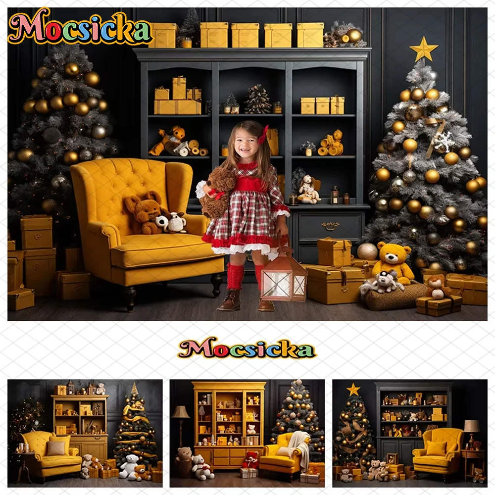 Mocsicka Christmas Home Background Photography Xmas Tree Gifts Bear Bookshelf Yellow Sofa Decorations Baby Photo Studio Backdrop
Mocsicka Christmas Home Background Photography Xmas Tree Gifts Bear Bookshelf Yellow Sofa Decorations Baby Photo Studio Backdrop