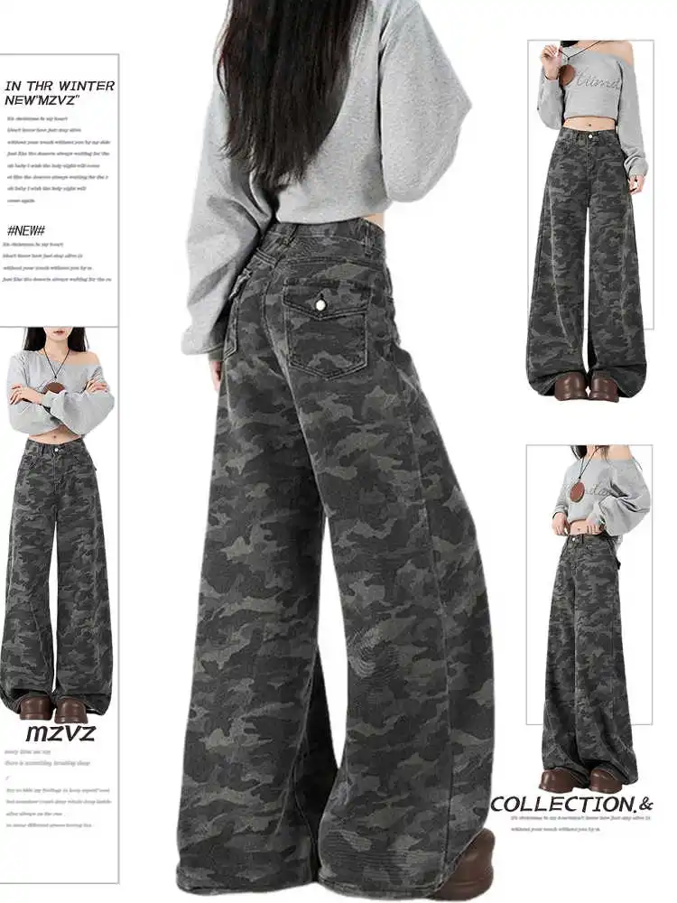Women's Camouflage Baggy Jeans Harajuku Vintage Y2k Denim Trousers Japanese 2000s Style Boyfriend Jeans Pants Oversize Clothes
Women's Camouflage Baggy Jeans Harajuku Vintage Y2k Denim Trousers Japanese 2000s Style Boyfriend Jeans Pants Oversize Clothes
