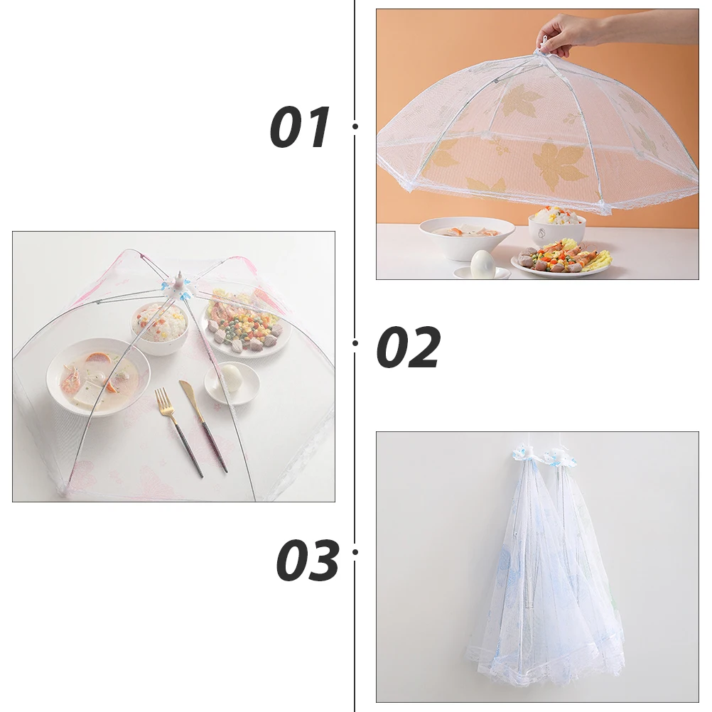 2 Pcs Foldable Lace Food Protector Dustproof Dish Cover Tableware Umbrella Kitchen Dining Outdoor Party Supplies Reusable Easy 
2 Pcs Foldable Lace Food Protector Dustproof Dish Cover Tableware Umbrella Kitchen Dining Outdoor Party Supplies Reusable Easy