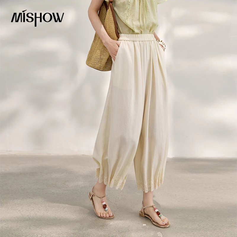 MISHOW French Lace Spliced Lantern Pants For Women Summer Solid Color Elastic Waist Pocket Minimalist Fashion Pants MXF25K1292
MISHOW French Lace Spliced Lantern Pants For Women Summer Solid Color Elastic Waist Pocket Minimalist Fashion Pants MXF25K1292