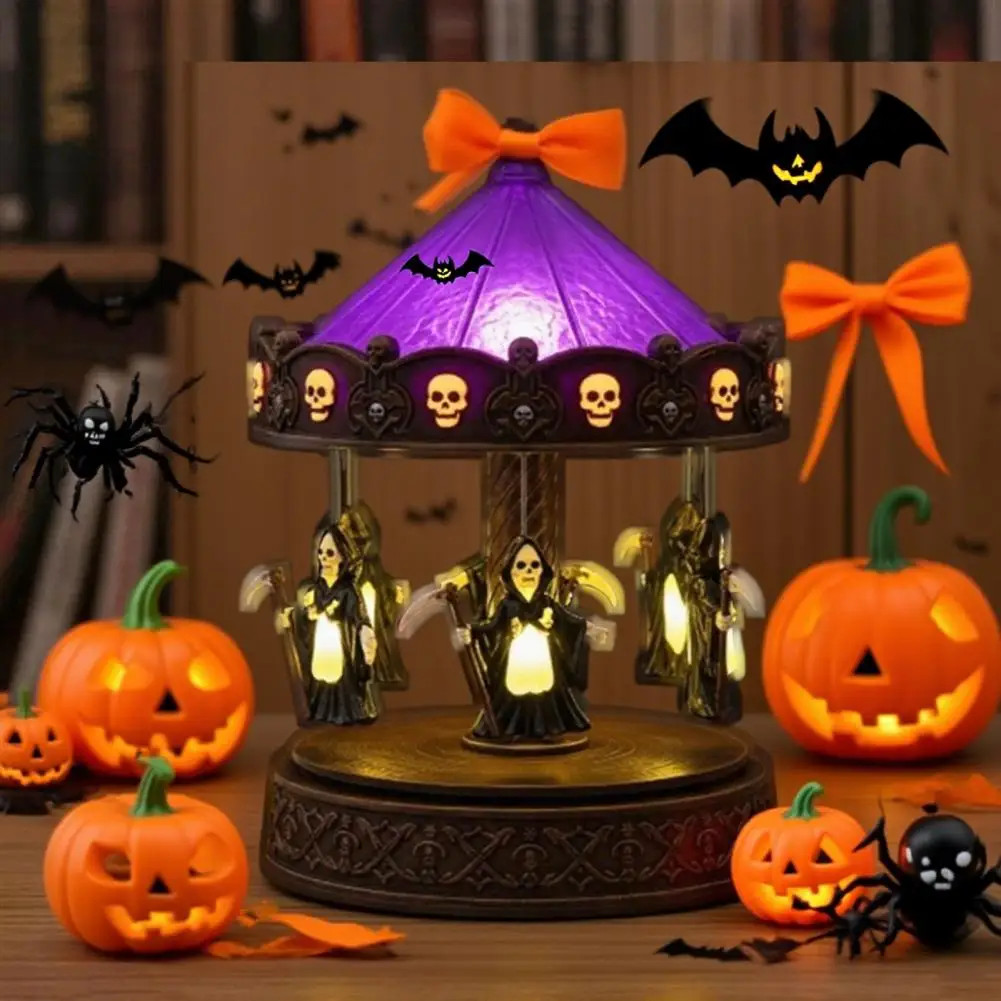 Party Led Light Spooky Halloween Ghost Carousel Night Light Usb Rechargeable Bedside Lamp for Party Decoration Reading
Party Led Light Spooky Halloween Ghost Carousel Night Light Usb Rechargeable Bedside Lamp for Party Decoration Reading
