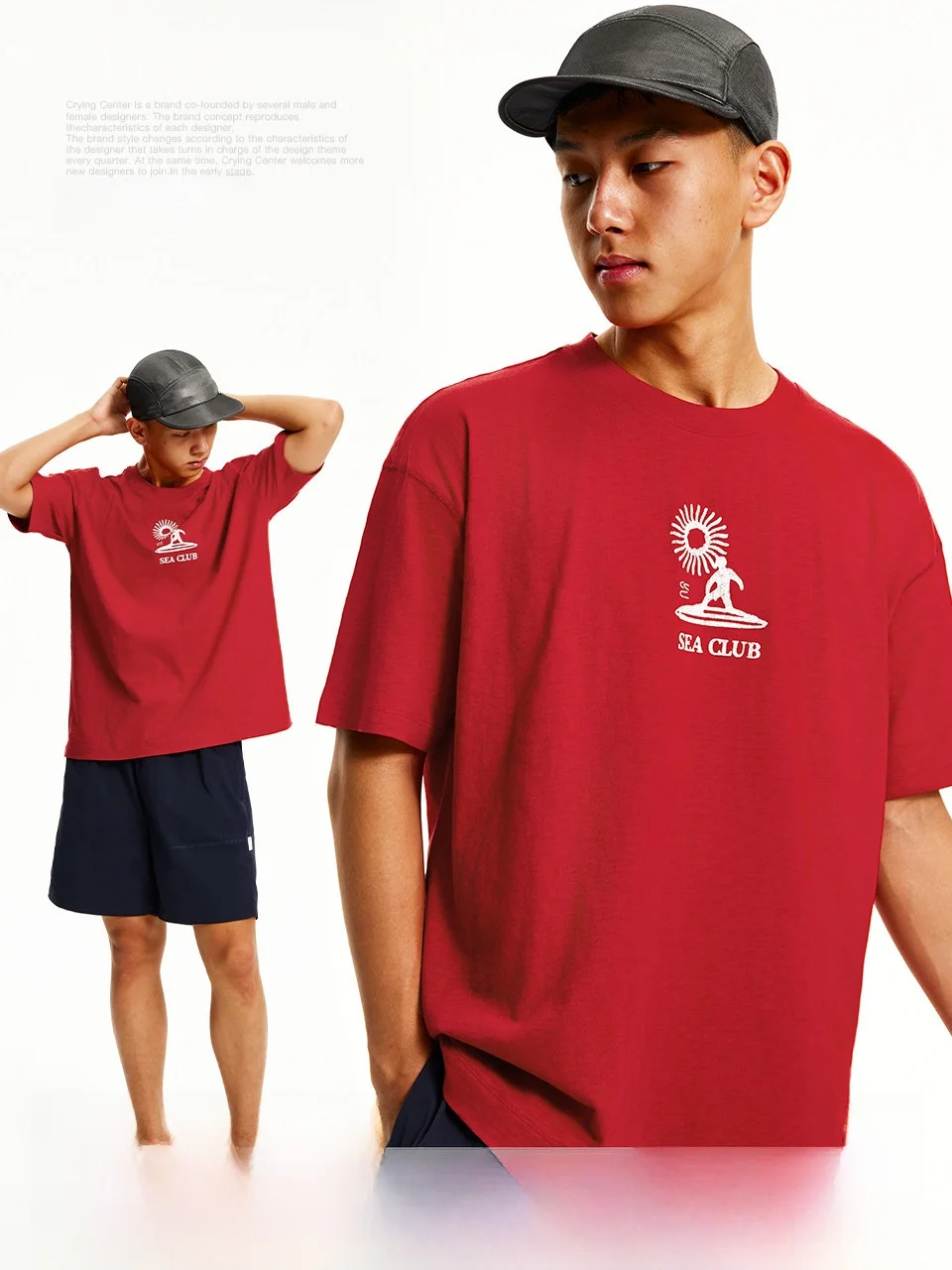 Loose Shoulder Short Sleeve T-Shirt CryingCenter Ocean Club Printed Pure Cotton Unisex round Neck Top for Men And Women
Loose Shoulder Short Sleeve T-Shirt CryingCenter Ocean Club Printed Pure Cotton Unisex round Neck Top for Men And Women
