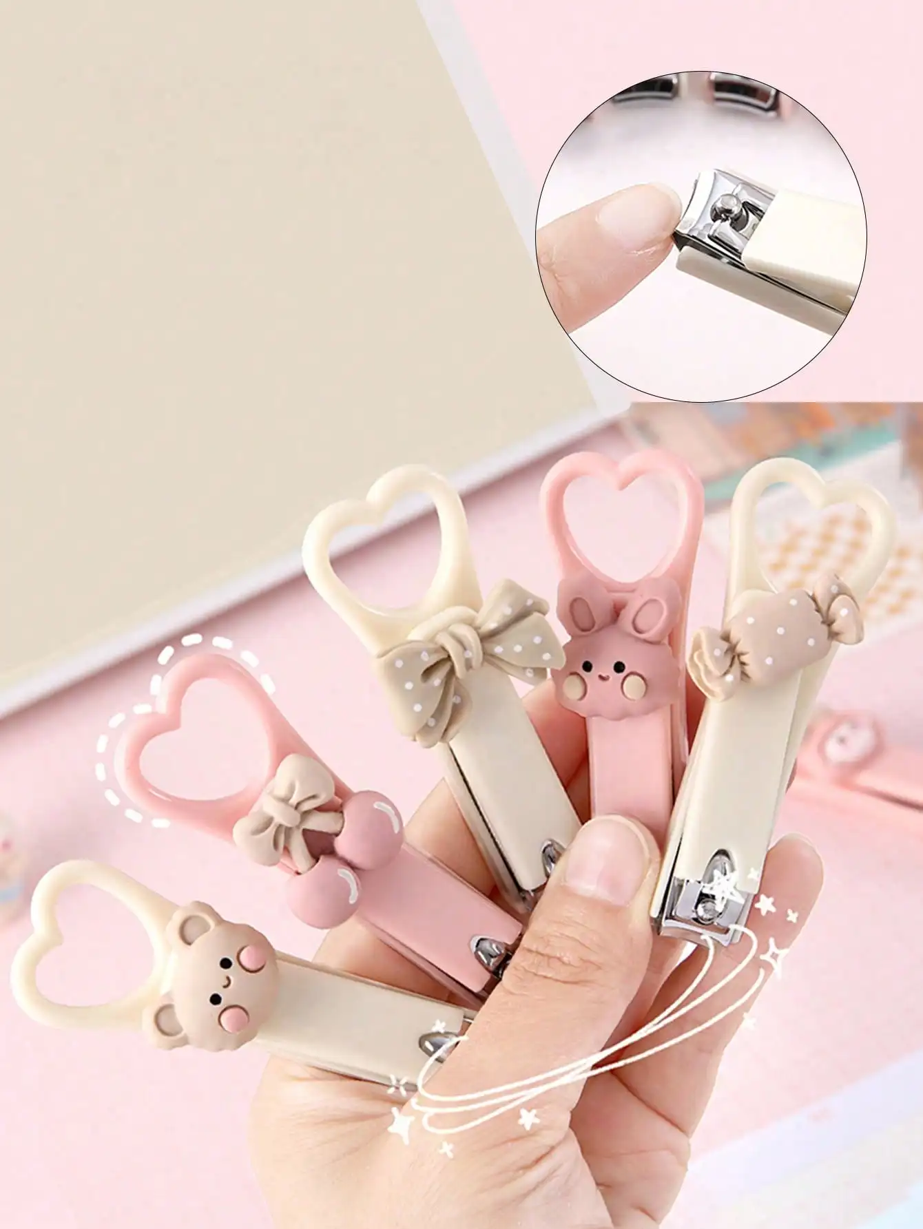 Cute Cartoon Candy & Small Animal Mini Nail Clippers, Splash-Proof Foldable Nail Clippers, Compact And Portable, Space-Saving For Work, School, Shopping, Home Or Travel. Curved Cutting Edge Fits Nails Better, For Hands, Perfect Small Gift Or Souvenir For
Cute Cartoon Candy & Small Animal Mini Nail Clippers, Splash-Proof Foldable Nail Clippers, Compact And Portable, Space-Saving For Work, School, Shopping, Home Or Travel. Curved Cutting Edge Fits Nails Better, For Hands, Perfect Small Gift Or Souvenir For