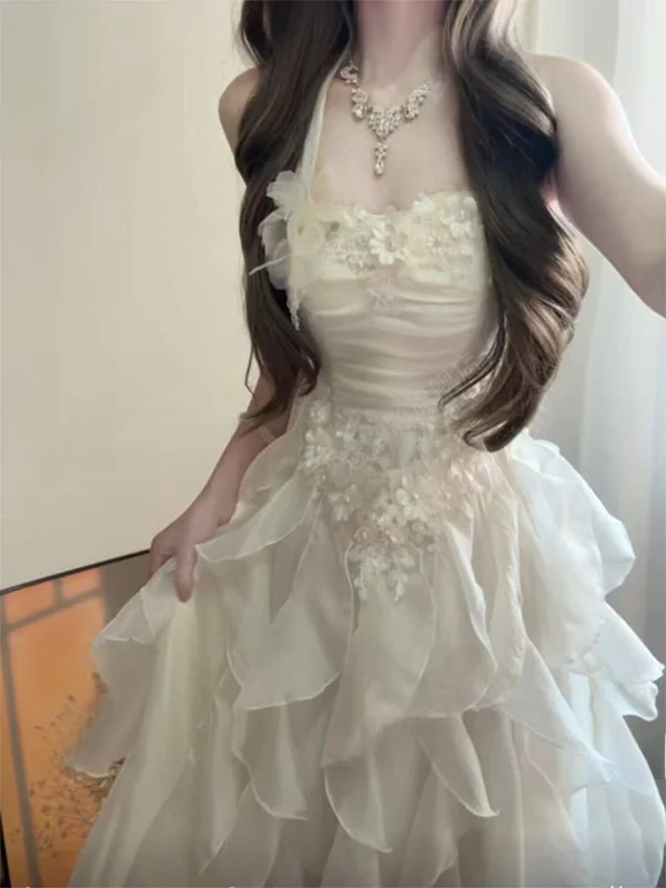 Pure Desire White Lace Embroidery A-Line Long Dress Women's Strapless Slim Fit Waist Cinched Dress City Commute Office Wear
Pure Desire White Lace Embroidery A-Line Long Dress Women's Strapless Slim Fit Waist Cinched Dress City Commute Office Wear