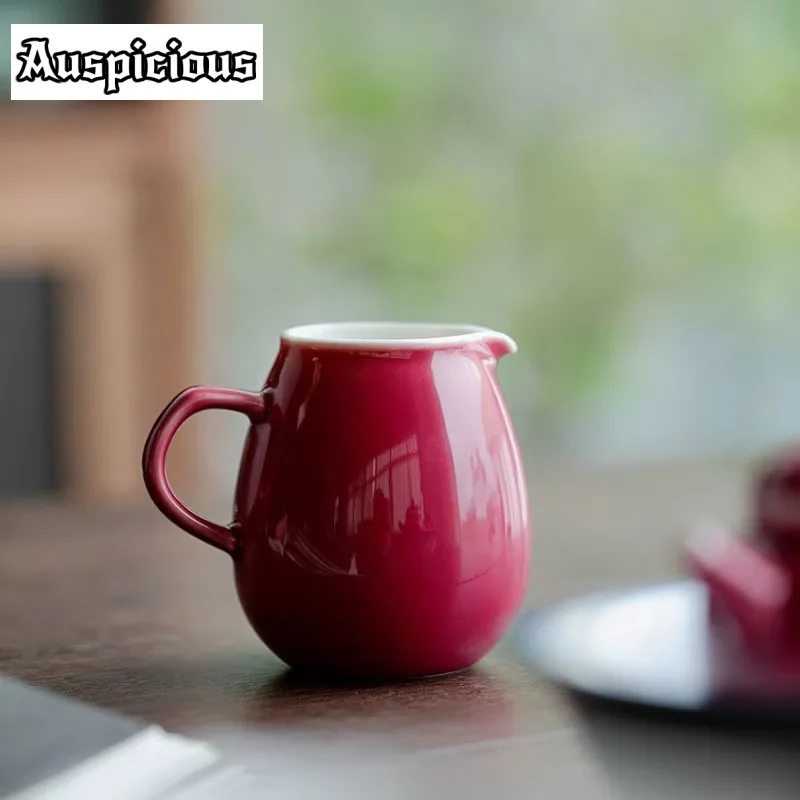200ml Boutique Rouge Red Glazed Ceramic Fair Cup Creative Dragon Egg Cup Chinese Divide Tea Chahai Puer Coffee Mug With Handle
200ml Boutique Rouge Red Glazed Ceramic Fair Cup Creative Dragon Egg Cup Chinese Divide Tea Chahai Puer Coffee Mug With Handle