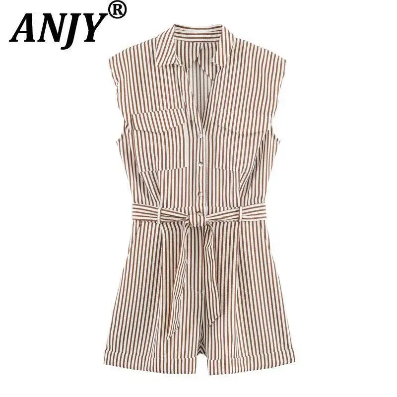 ANJY Spring Summer New Women Stylish Casual Sleeveless Striped Sashes Design Jumpsuit Elegant High Street Trend Niche Ins A23739
ANJY Spring Summer New Women Stylish Casual Sleeveless Striped Sashes Design Jumpsuit Elegant High Street Trend Niche Ins A23739