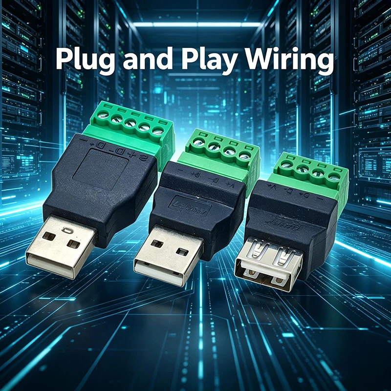 USB 2.0 Male/Female to 5Pin Screw Terminal Adapter, No-Solder USB Breakout Connector for DIY, Charging & Data Projects
USB 2.0 Male/Female to 5Pin Screw Terminal Adapter, No-Solder USB Breakout Connector for DIY, Charging & Data Projects