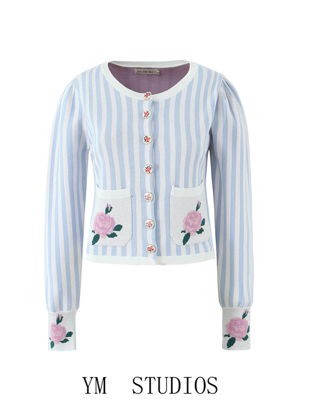 Ретро-кардиган синий в полоску с цветочным узором, вязаный, женский, модный, европейский, облегающий, с длинными рукавами, круглым вырезом, для женщин
Ретро-кардиган синий в полоску с цветочным узором, вязаный, женский, модный, европейский, облегающий, с длинными рукавами, круглым вырезом, для женщин