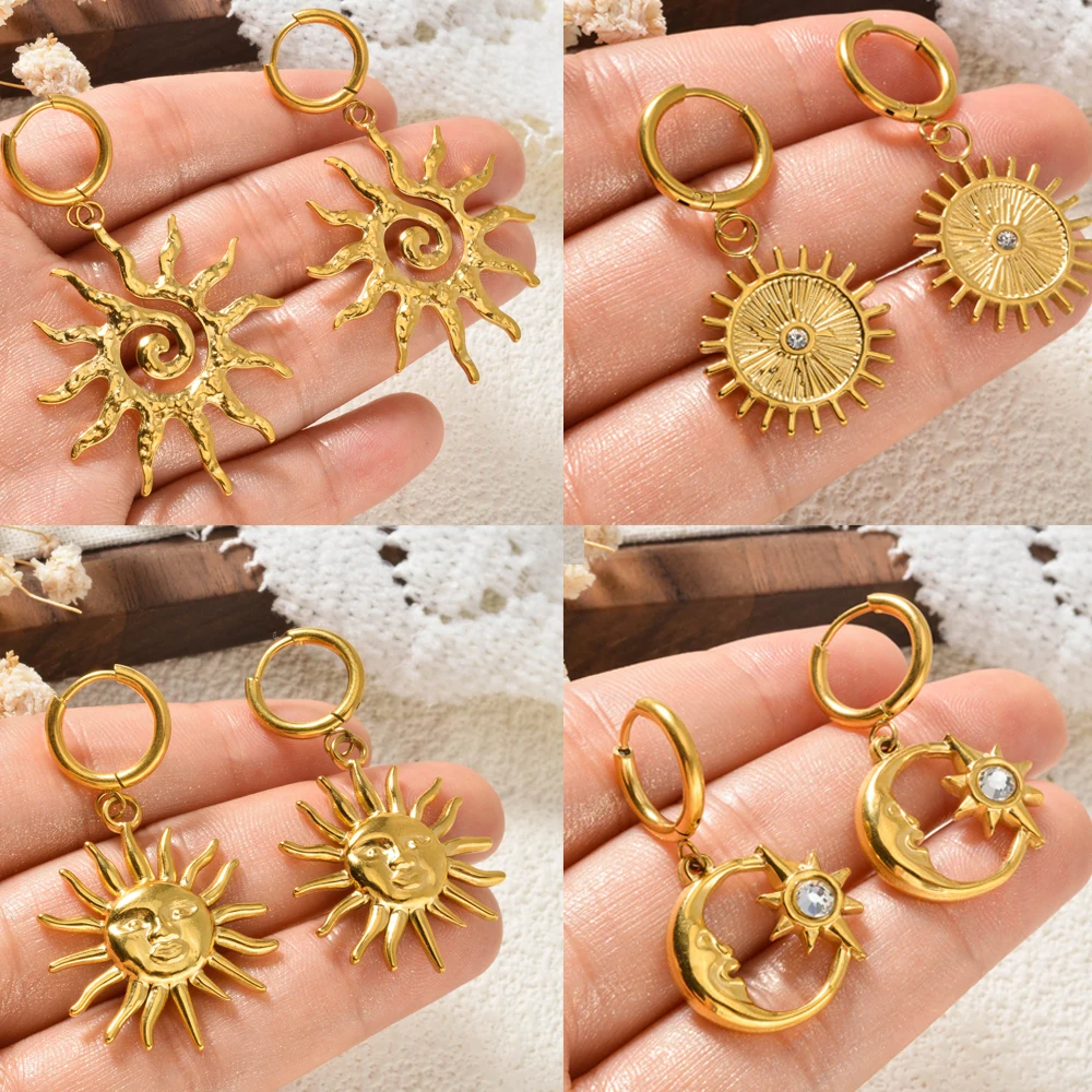 Sun And Moon Drop Earrings Stainless Steel Earrings Artistic Wear Display Souvenirs Jewelry Accessories Gifts Wholesale
Sun And Moon Drop Earrings Stainless Steel Earrings Artistic Wear Display Souvenirs Jewelry Accessories Gifts Wholesale