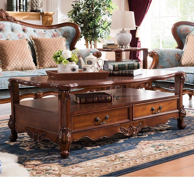yj39 American country coffee table solid wood TV cabinet combination villa living room retro and old
yj39 American country coffee table solid wood TV cabinet combination villa living room retro and old