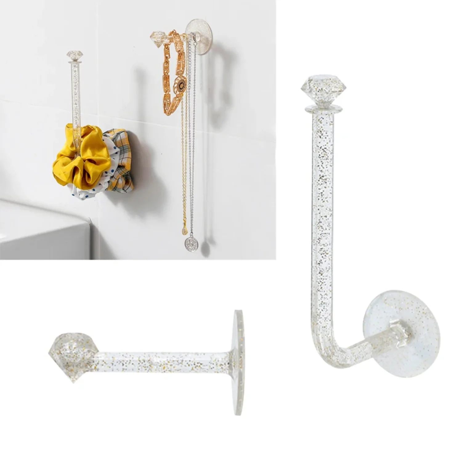 Crystal Wall Hair Rope Holder Rack Multi-purpose Jewelry Necklace Bracelet Organizer Stand Wall Key Cloth Bag Hanger Hook
Crystal Wall Hair Rope Holder Rack Multi-purpose Jewelry Necklace Bracelet Organizer Stand Wall Key Cloth Bag Hanger Hook