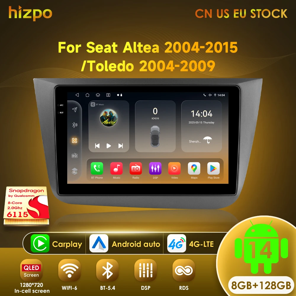 Hizpo Android 14 Auto Multimedia For Seat Altea 2004-2015 Toledo 2004-2009 Car Radio Car CarPlay GPS 2 Din Navigation Head Unit
Hizpo Android 14 Auto Multimedia For Seat Altea 2004-2015 Toledo 2004-2009 Car Radio Car CarPlay GPS 2 Din Navigation Head Unit