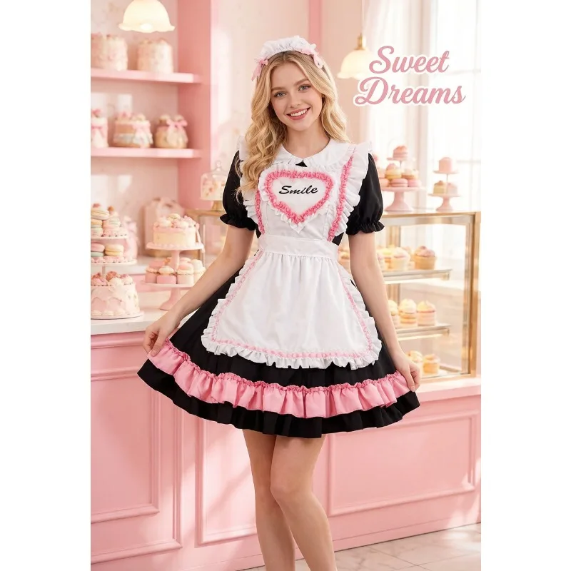 Sweet Pure Love Maid Dress S-5XL Japanese Lolita Cosplay Costume Kawaii Anime Uniform Women Party Fancy Dress Apron Neck Bow
Sweet Pure Love Maid Dress S-5XL Japanese Lolita Cosplay Costume Kawaii Anime Uniform Women Party Fancy Dress Apron Neck Bow