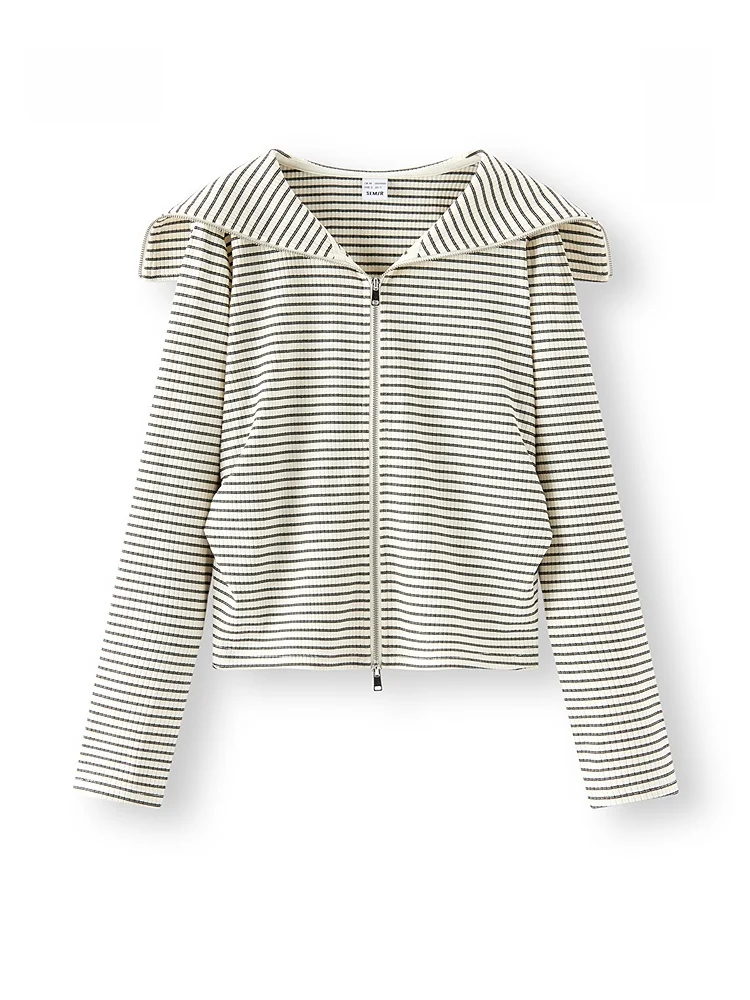 Женская приталенная куртка Semir с простым большим воротником, повседневная, из смесового хлопка и полиэстера с эластаном, с длинными рукавами, на молнии
Женская приталенная куртка Semir с простым большим воротником, повседневная, из смесового хлопка и полиэстера с эластаном, с длинными рукавами, на молнии