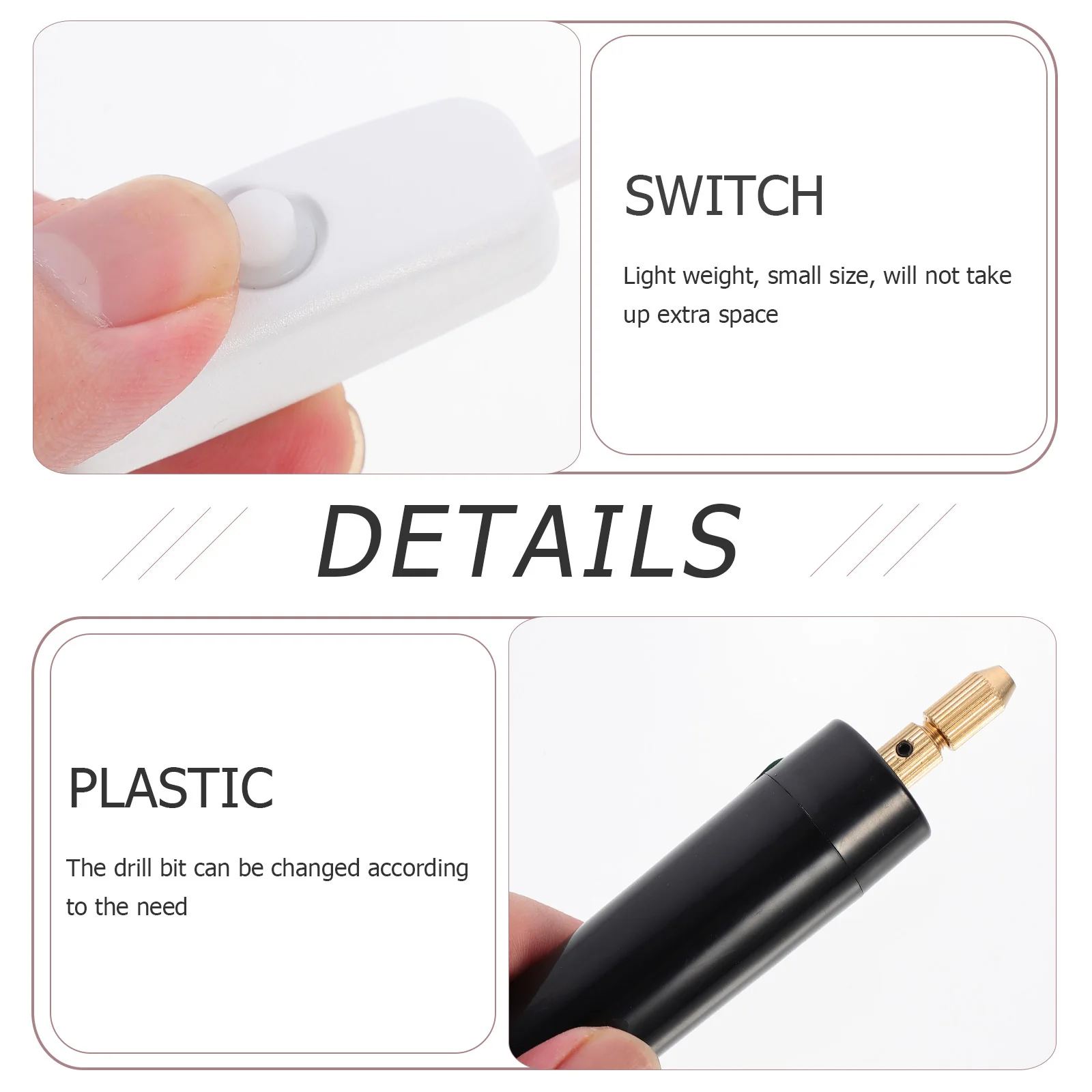 1Set Electric Drill Pen USB Charging Mini Portable Hand Drill for Jewelry Making DIY Accessories Punch Tool Mini Electric Drills
1Set Electric Drill Pen USB Charging Mini Portable Hand Drill for Jewelry Making DIY Accessories Punch Tool Mini Electric Drills