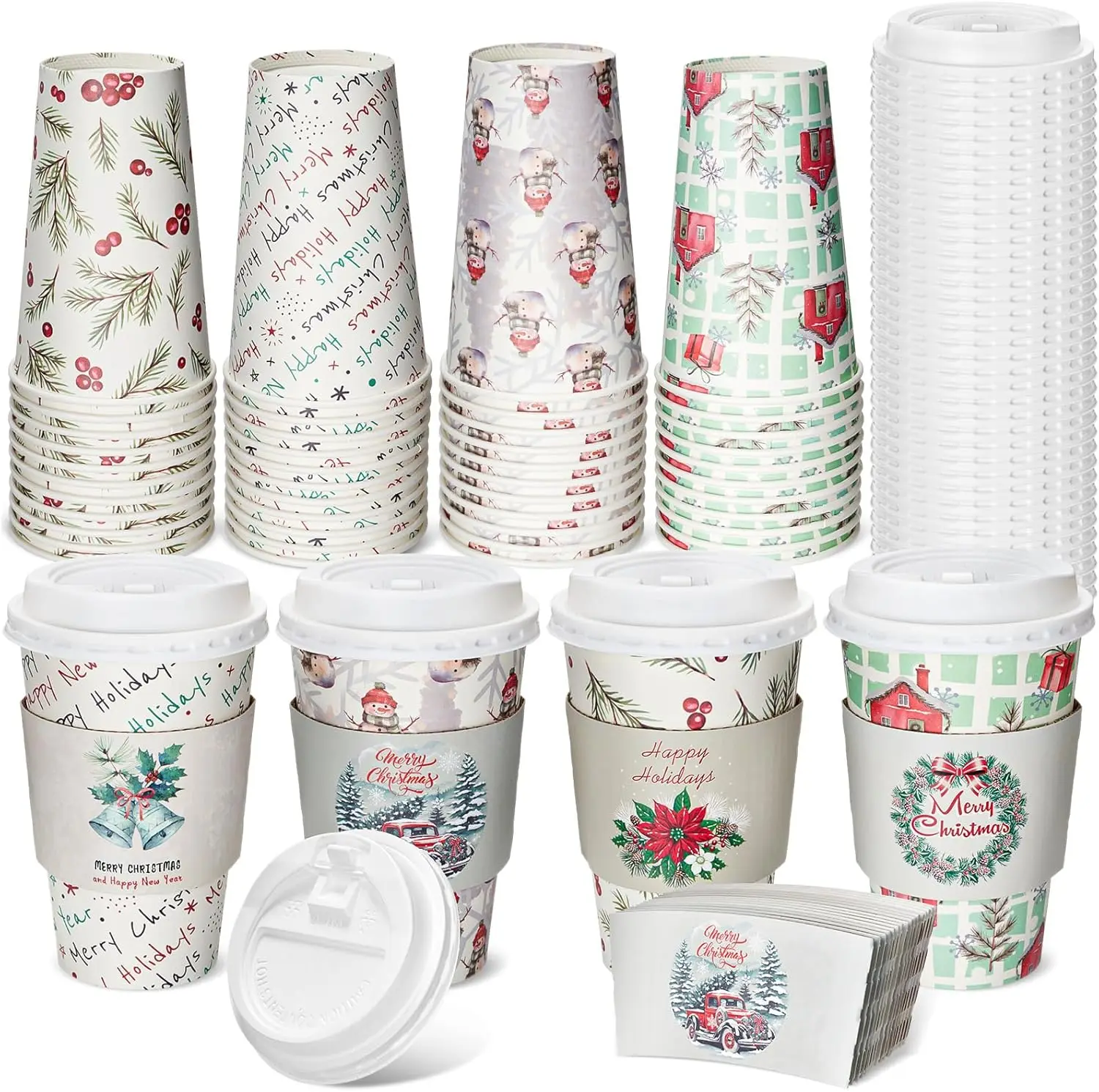 48 Pack 16 oz Christmas Disposable Coffee Cups with Lids and Sleeves Christmas Paper Hot Cups Xmas Party Beverage Tea Dr
48 Pack 16 oz Christmas Disposable Coffee Cups with Lids and Sleeves Christmas Paper Hot Cups Xmas Party Beverage Tea Dr
