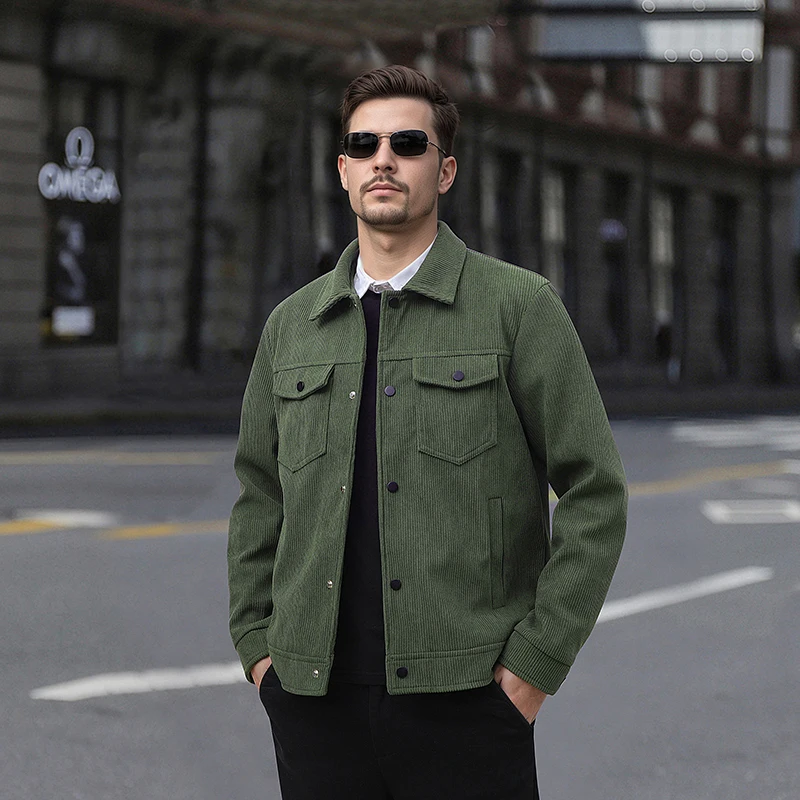Jacket Corduroy Men Fashion Winter Outwear Bomber Jacket Long Sleeve Button Up Lightweight Jacket Spring Fall Streetwear Outwear
Jacket Corduroy Men Fashion Winter Outwear Bomber Jacket Long Sleeve Button Up Lightweight Jacket Spring Fall Streetwear Outwear