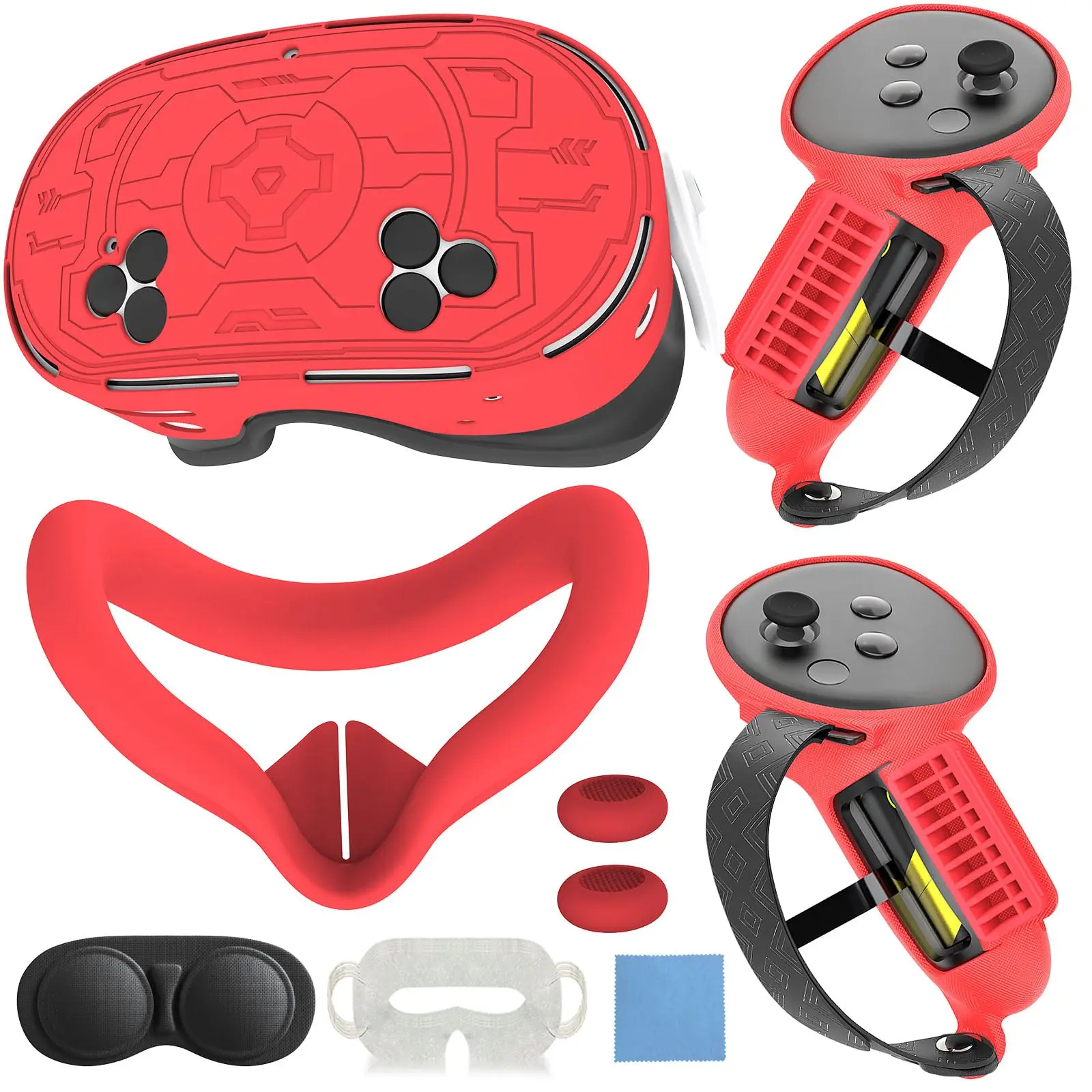 7-in-1 VR Accessories Silicone&TPU Cover Set for Meta Quest 3s VR Headset Battery Opening Controller Grips Protective Cover
7-in-1 VR Accessories Silicone&TPU Cover Set for Meta Quest 3s VR Headset Battery Opening Controller Grips Protective Cover