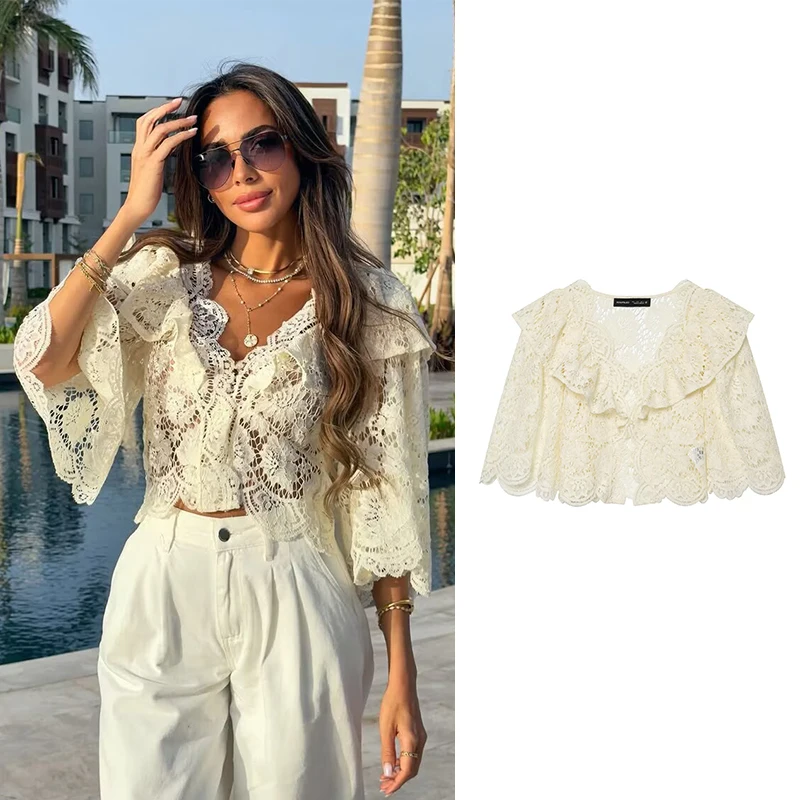 Lace Shirts Women's Summer 2026 New Fashion Elegant Slim O-neck Summer Blouses Chic Street Youth Travel Joker Blouses Tops
Lace Shirts Women's Summer 2026 New Fashion Elegant Slim O-neck Summer Blouses Chic Street Youth Travel Joker Blouses Tops