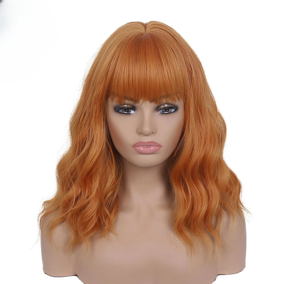 Wig women's short curly hair, bangs, water ripples, whole chemical fiber wig, European and American full headgear
Wig women's short curly hair, bangs, water ripples, whole chemical fiber wig, European and American full headgear