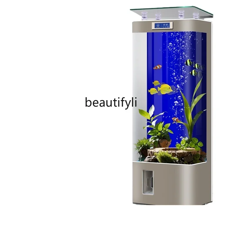 New ultra-white glass living room fish tank ecological smart home medium-sized integrated goldfish tank
New ultra-white glass living room fish tank ecological smart home medium-sized integrated goldfish tank
