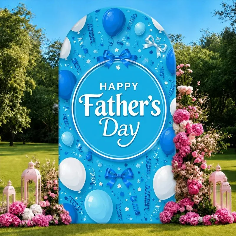 Single Side Arch Backdrop Cover Blue Fathers Day Celebration Background Banner with Balloons Bows and Confetti for Outdoor Party
Single Side Arch Backdrop Cover Blue Fathers Day Celebration Background Banner with Balloons Bows and Confetti for Outdoor Party