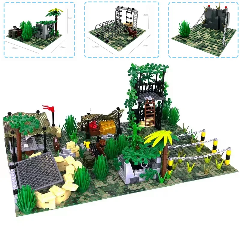 MOC военная сцена джунглей, командная модель батальона, строительные блоки, военная серия, пушка/журство/гаечный ключ, собранные детские кирпичи, игрушка в подарок 
MOC военная сцена джунглей, командная модель батальона, строительные блоки, военная серия, пушка/журство/гаечный ключ, собранные детские кирпичи, игрушка в подарок