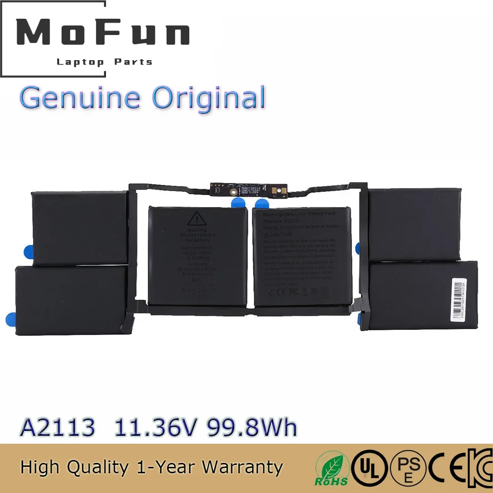 Brand New Original A2113 11.36V 99.8Wh Laptop Battery For Apple Macbook Pro A2141 16'' Inch 2019 610-00533 etc.
Brand New Original A2113 11.36V 99.8Wh Laptop Battery For Apple Macbook Pro A2141 16'' Inch 2019 610-00533 etc.