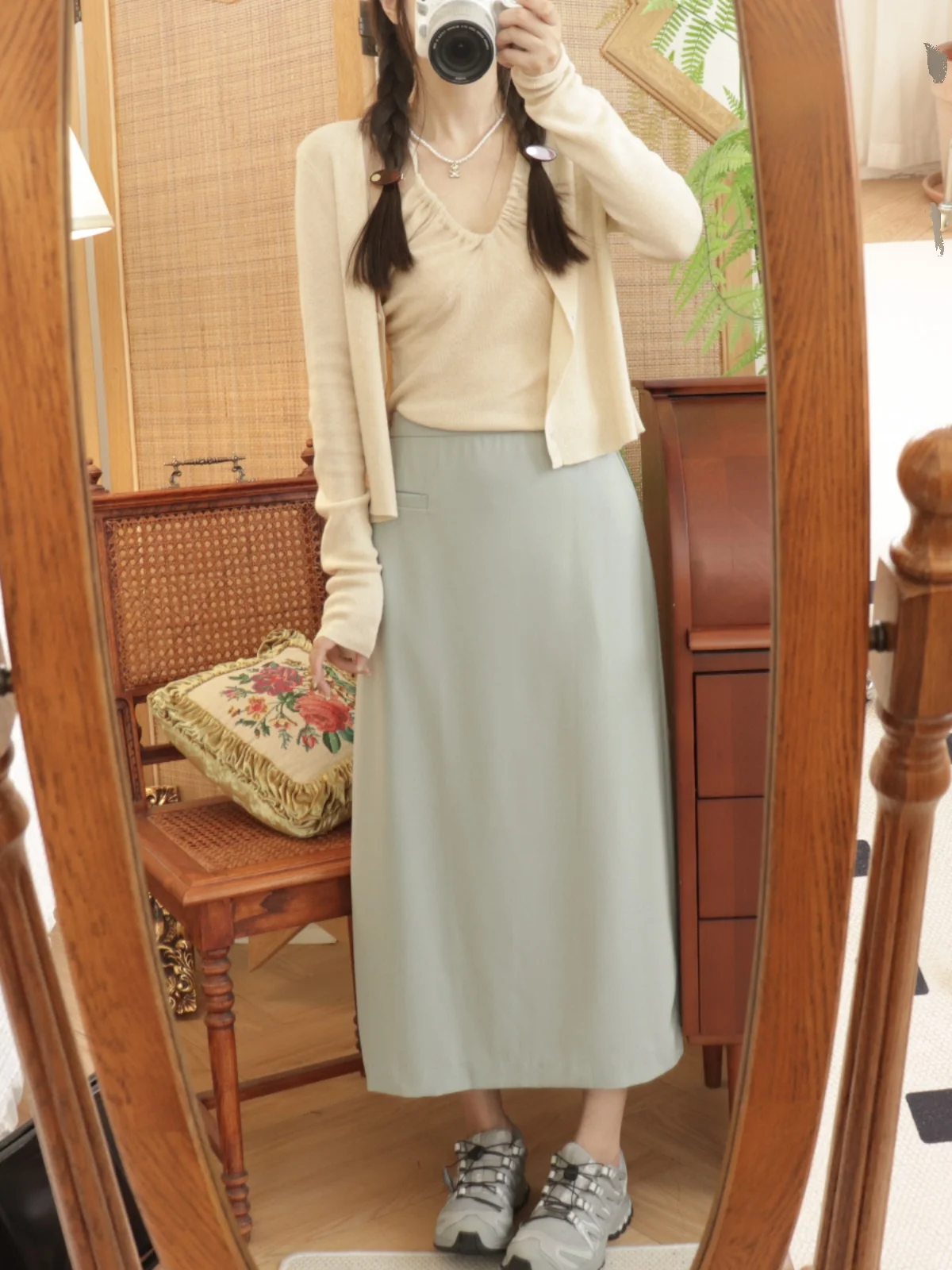 B-Home Mid-Length Loose Women's Skirt High Waist Diagonal Pattern Asymmetrical Back Split Commute Style Polyester Fiber
B-Home Mid-Length Loose Women's Skirt High Waist Diagonal Pattern Asymmetrical Back Split Commute Style Polyester Fiber