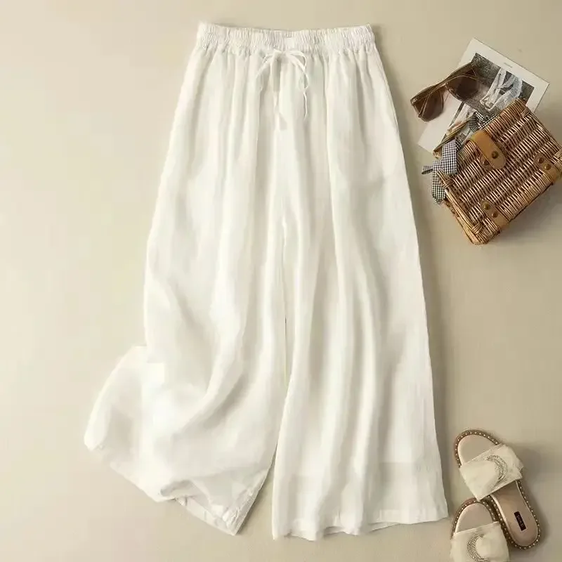 Purple Cotton Linen Casual Elastic High Waist Loose Women's Pants Korean Fashion Wide Leg Ankle-Length Pants for Women 2024 WERF
Purple Cotton Linen Casual Elastic High Waist Loose Women's Pants Korean Fashion Wide Leg Ankle-Length Pants for Women 2024 WERF