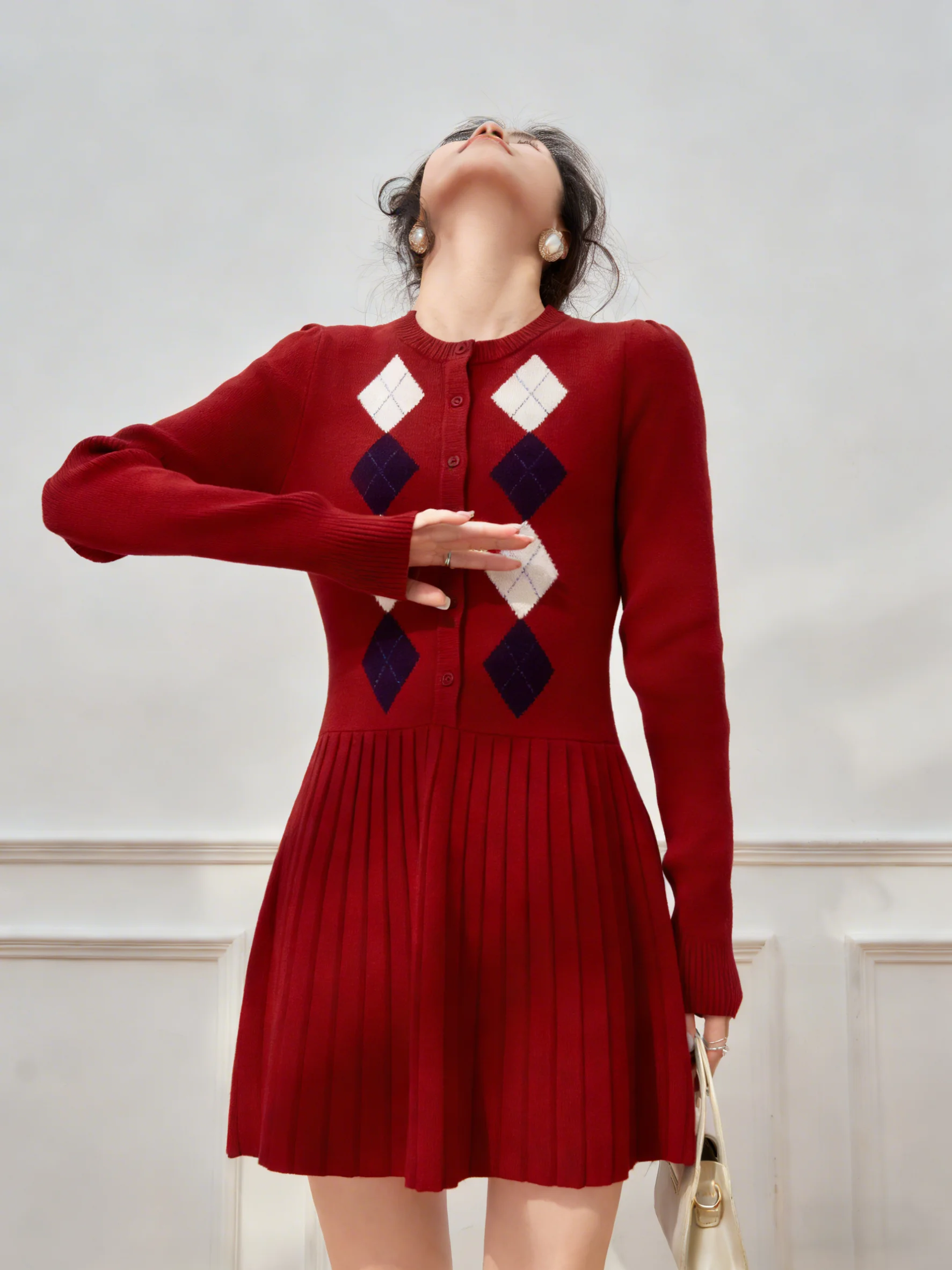 Red Vintage Knitted New Year's Dr Skirt High Waist A-Line Long Sve round Ne Casual Summer Faion Women's Dr
Red Vintage Knitted New Year's Dr Skirt High Waist A-Line Long Sve round Ne Casual Summer Faion Women's Dr