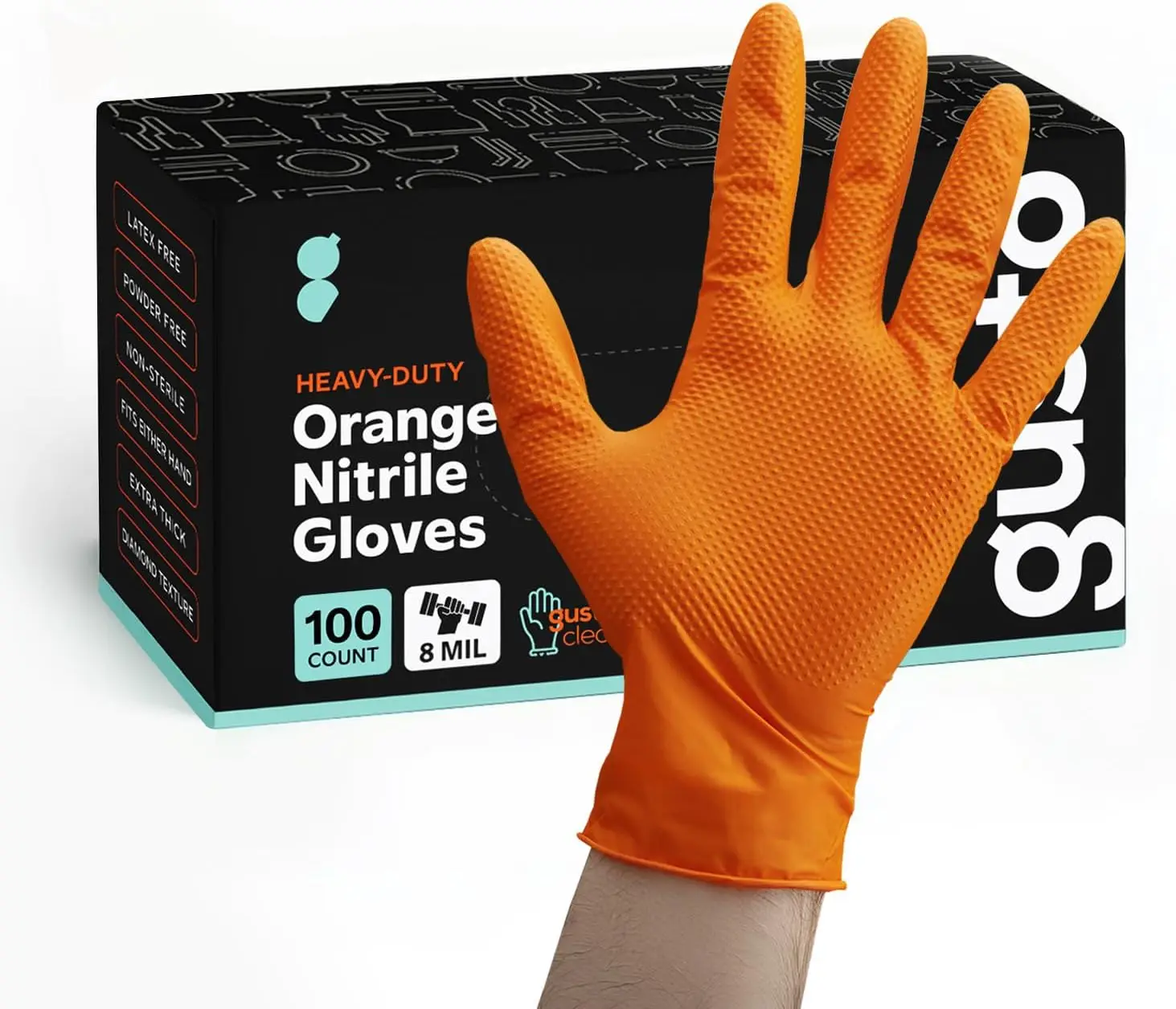 8 Mil Disposable Orange Nitrile Gloves Heavy Duty Industrial Diamond Texture
8 Mil Disposable Orange Nitrile Gloves Heavy Duty Industrial Diamond Texture