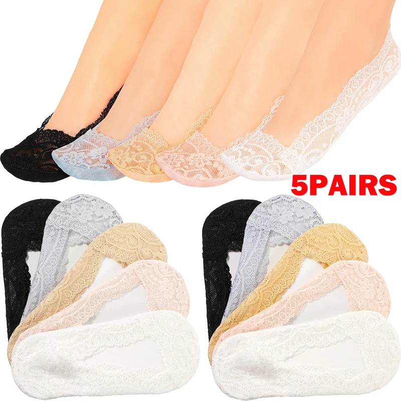 5Pairs Summer Fashion Lace Invisible Anti-slip Ankle Socks Lace Sock for Women Invisible Socks Girls No Show Sock Non-slip Sock
5Pairs Summer Fashion Lace Invisible Anti-slip Ankle Socks Lace Sock for Women Invisible Socks Girls No Show Sock Non-slip Sock