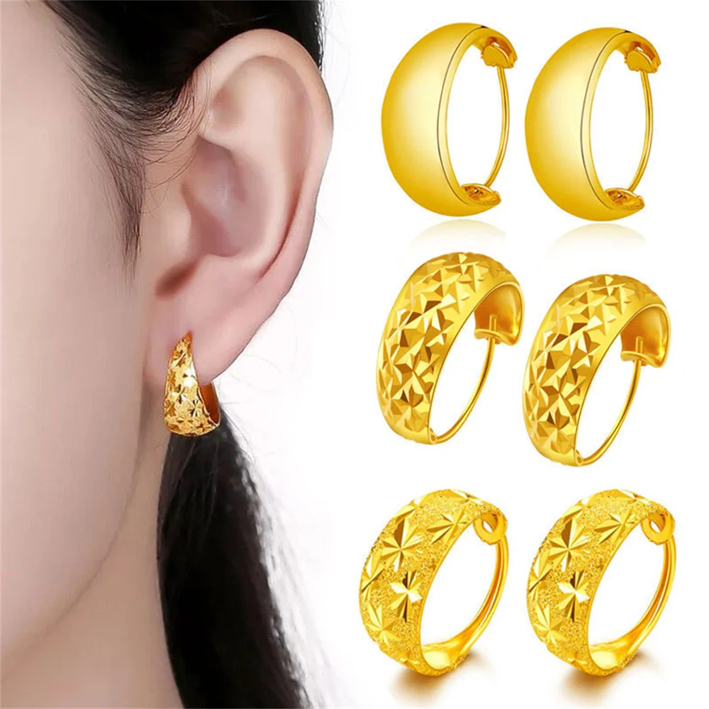 Luxury AU999 24K Solid Gold Hoop Earrings, Sparkly Starburst Cut Ear Jewelry, Elegant Fine Jewelry Gift For Mom
Luxury AU999 24K Solid Gold Hoop Earrings, Sparkly Starburst Cut Ear Jewelry, Elegant Fine Jewelry Gift For Mom
