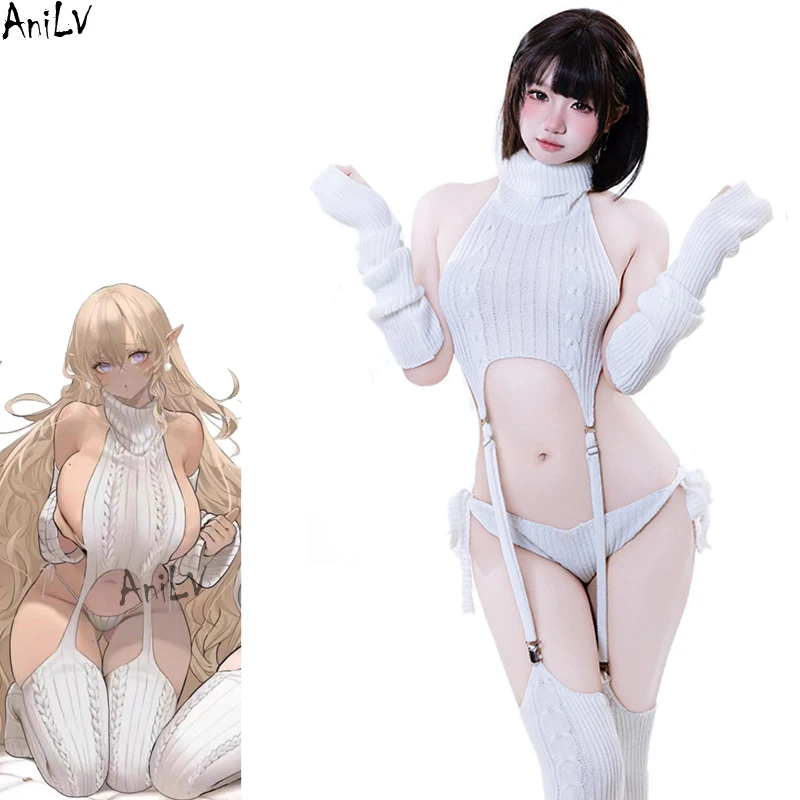 AniLV Japanese Anime Girl Turtleneck Sweater Set Uniform Women Knitted Temperament Lingerie Outfits Pajamas Erotic Costumes
AniLV Japanese Anime Girl Turtleneck Sweater Set Uniform Women Knitted Temperament Lingerie Outfits Pajamas Erotic Costumes