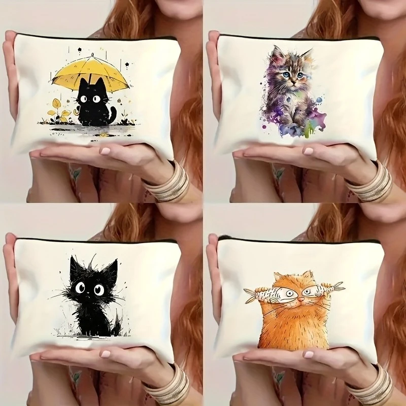 Косметичка с кошачьей тематикой, косметичка на молнии, милый рисунок кота, дорожный органайзер для туалетных принадлежностей, подарок для любителей кошек
Косметичка с кошачьей тематикой, косметичка на молнии, милый рисунок кота, дорожный органайзер для туалетных принадлежностей, подарок для любителей кошек