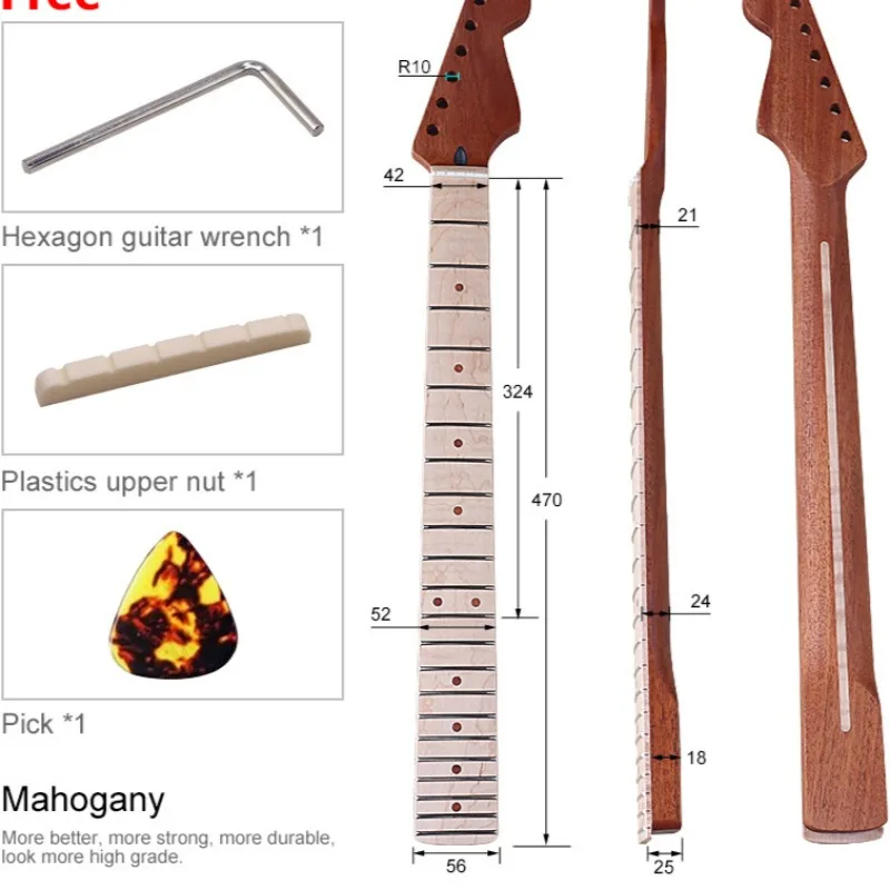 6 String 22 Fret Matte Maple Mahogany Core Neck Electric Guitar Handle, Guitar Assembly DIY Musical Instrument Accessories
6 String 22 Fret Matte Maple Mahogany Core Neck Electric Guitar Handle, Guitar Assembly DIY Musical Instrument Accessories