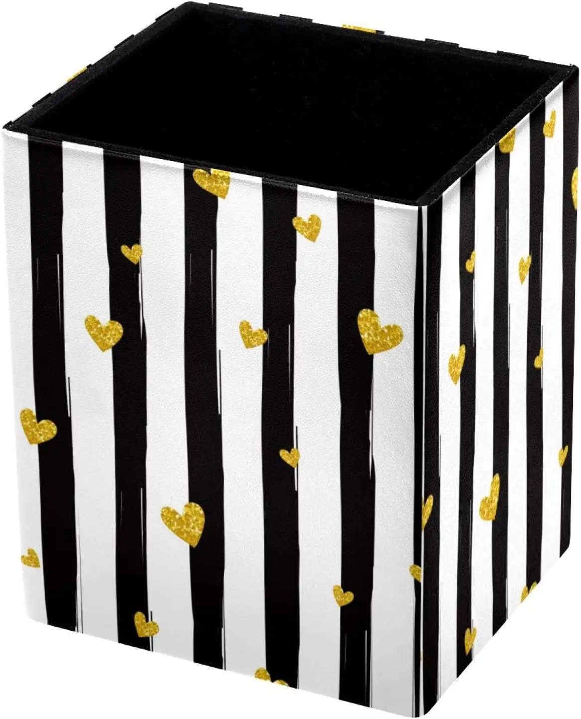 Pen Holder for Desk, Gold Glittering Heart Black White Stripes Pencil Holder Pen Cup Marker Holder Makeup Brush Holders, Desk Ac
Pen Holder for Desk, Gold Glittering Heart Black White Stripes Pencil Holder Pen Cup Marker Holder Makeup Brush Holders, Desk Ac