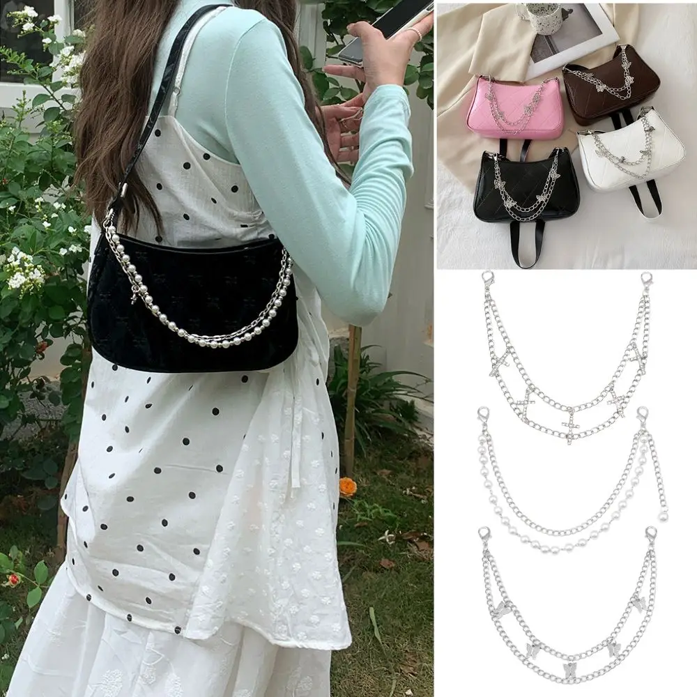 New Double Layer Bag Chain For Handbag Personality Butterfly Heart Star Pearl Pendant Shoulder Bag Chain Y2k Girl DIY Bag Decor
New Double Layer Bag Chain For Handbag Personality Butterfly Heart Star Pearl Pendant Shoulder Bag Chain Y2k Girl DIY Bag Decor