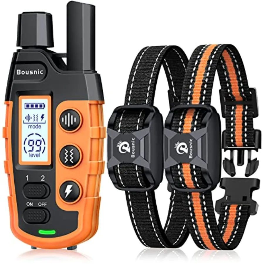 Dog training collar for 2 dogs 5-120 lbs,waterproof, black, 3300 ft range, rechargeable remote, beep/vibration/shock modes
Dog training collar for 2 dogs 5-120 lbs,waterproof, black, 3300 ft range, rechargeable remote, beep/vibration/shock modes