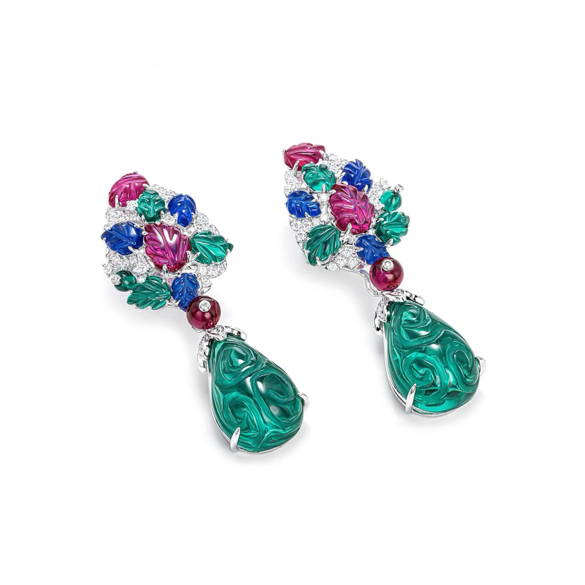 Изысканные серьги-подвески «Тутти Фрутти» с изумрудами, роскошные, из стерлингового серебра 925 пробы, эффектные ювелирные украшения для женщин, подарок на банкет или праздник
Изысканные серьги-подвески «Тутти Фрутти» с изумрудами, роскошные, из стерлингового серебра 925 пробы, эффектные ювелирные украшения для женщин, подарок на банкет или праздник