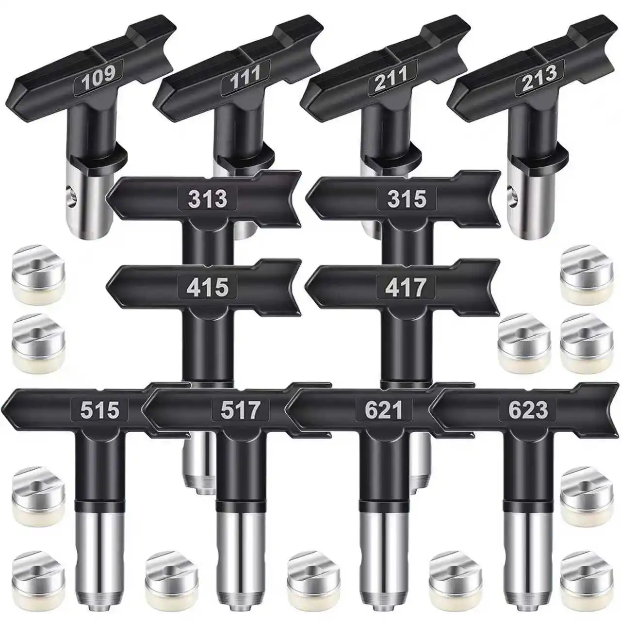 12pcs Reversible Spray Tips, Durable Airless Spray Nozzle for Professional Wall/fence/car/boat Coating Applications
12pcs Reversible Spray Tips, Durable Airless Spray Nozzle for Professional Wall/fence/car/boat Coating Applications