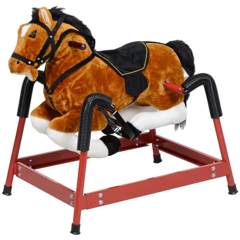 Qaba Spring Rocking Horse, Kids Ride on Horse, Plush Horse Ride-on w/ Sounds & Foot Stirrups for Kids 3-8 Years, Brown
Qaba Spring Rocking Horse, Kids Ride on Horse, Plush Horse Ride-on w/ Sounds & Foot Stirrups for Kids 3-8 Years, Brown