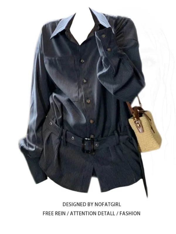 Женская корейская ретро-блузка в полоску больших размеров, свободного кроя, стройнящая, с длинным рукавом, модный топ на осень 2025 года, из комфортного полиэфирного волокна
Женская корейская ретро-блузка в полоску больших размеров, свободного кроя, стройнящая, с длинным рукавом, модный топ на осень 2025 года, из комфортного полиэфирного волокна