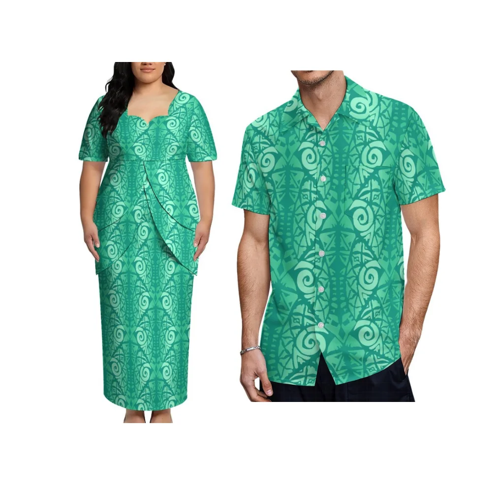 Polynesian Samoa Couple Set Custom Women'S Puletasi Dress Set And Men'S Pocket Shirt For Grand Event Evening Gown
Polynesian Samoa Couple Set Custom Women'S Puletasi Dress Set And Men'S Pocket Shirt For Grand Event Evening Gown
