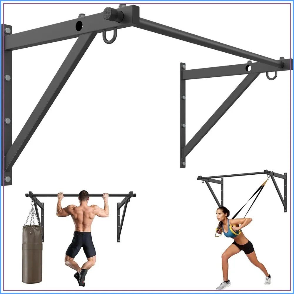 Wall Mounted Pull Up Bar, 51"/45" Chin Up Bar with 500LBS Capacity, Adjustable Depth, Heavy Duty Steel
Wall Mounted Pull Up Bar, 51"/45" Chin Up Bar with 500LBS Capacity, Adjustable Depth, Heavy Duty Steel