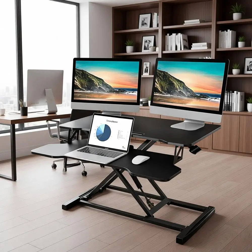 Конвертер для стола с регулируемой высотой (32 дюйма) для одного или двух мониторов
Конвертер для стола с регулируемой высотой (32 дюйма) для одного или двух мониторов