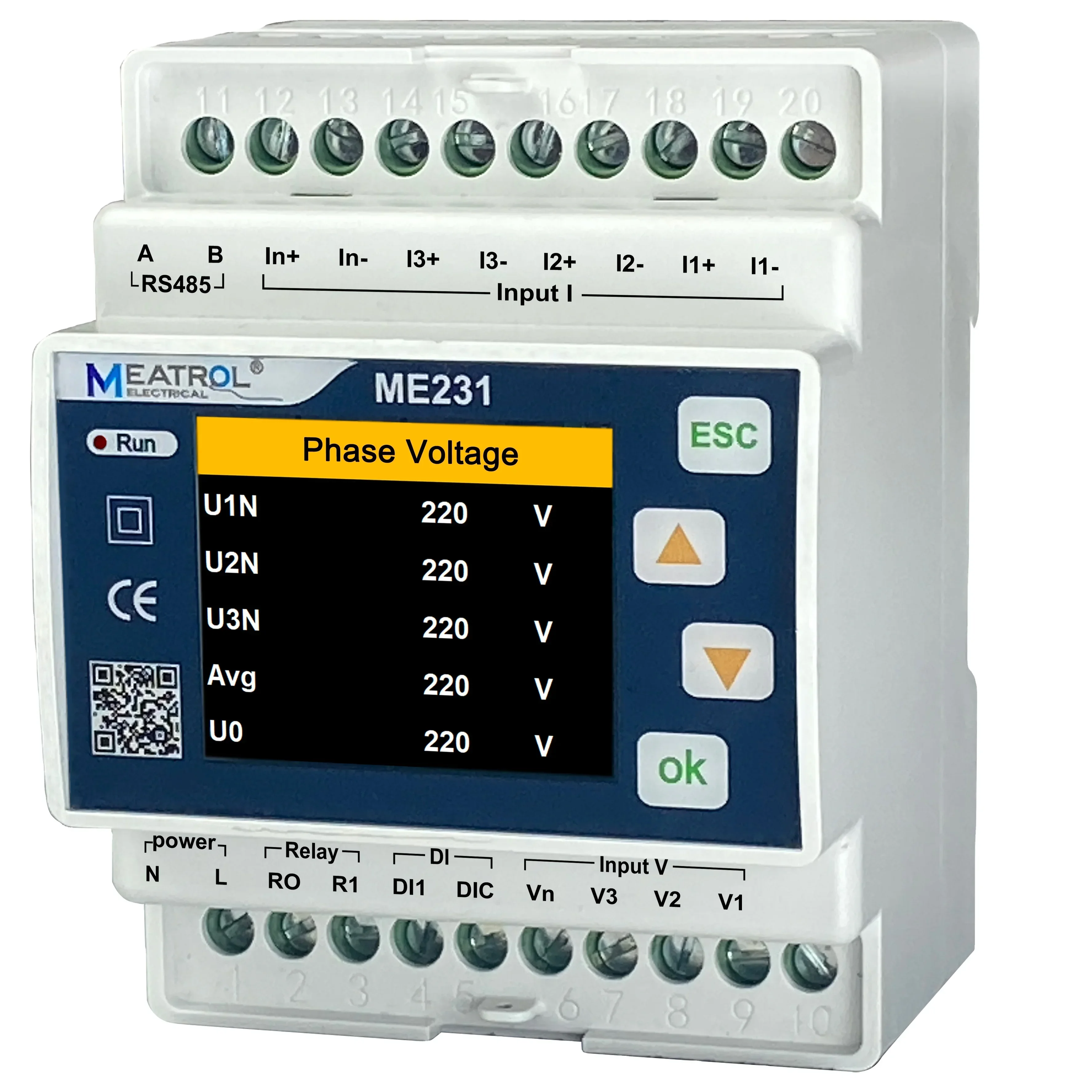 MEATROL Electrical measuring instruments ME231 Power meter three phase energy meter
MEATROL Electrical measuring instruments ME231 Power meter three phase energy meter